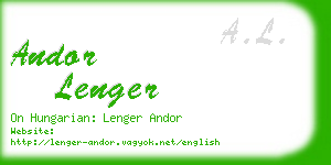 andor lenger business card